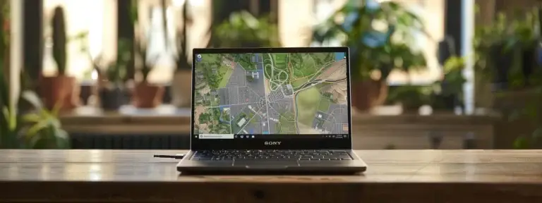 a real estate agent's laptop displaying a map with highlighted local seo strategies for dominating online.